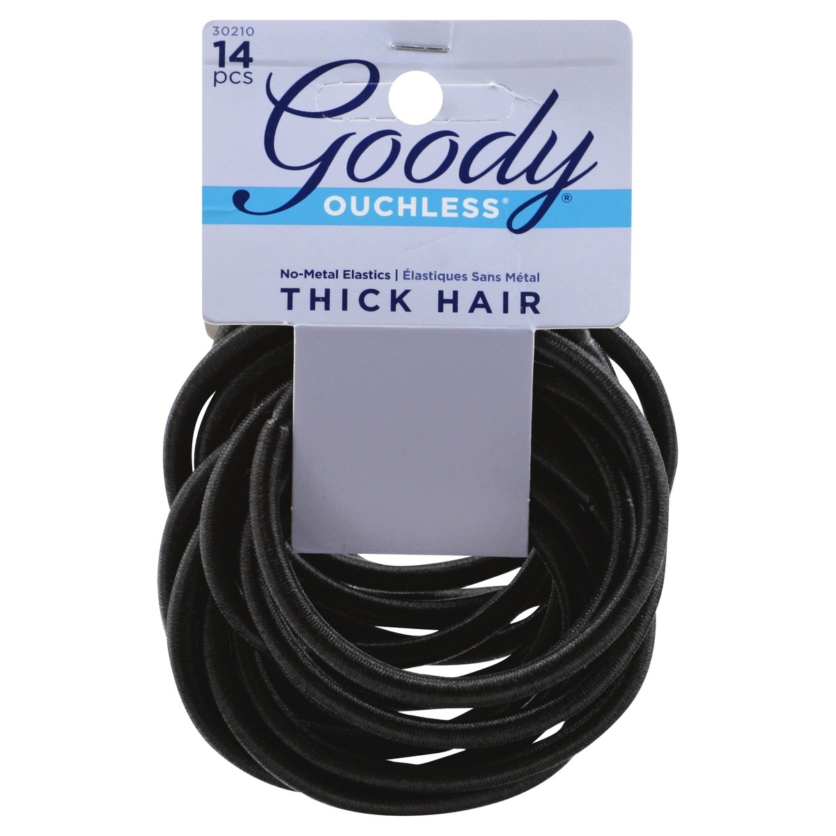 slide 1 of 1, Goody Ouchless Elastics No Metal Thick Hair 5mm Black - 14 Count, 14 ct