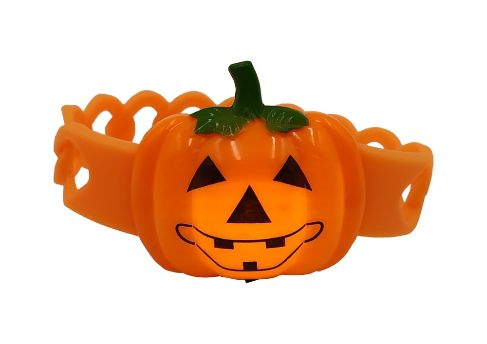 slide 1 of 1, Holiday Home Flashing Pumpkin Wristbrand - Orange, 1 ct