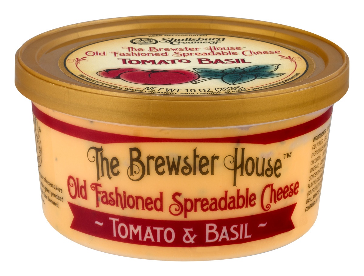 slide 1 of 1, Shullsburg Creamery The Brewster House Old Fashioned Spreadable Cheese Tomato & Basil, 10 oz