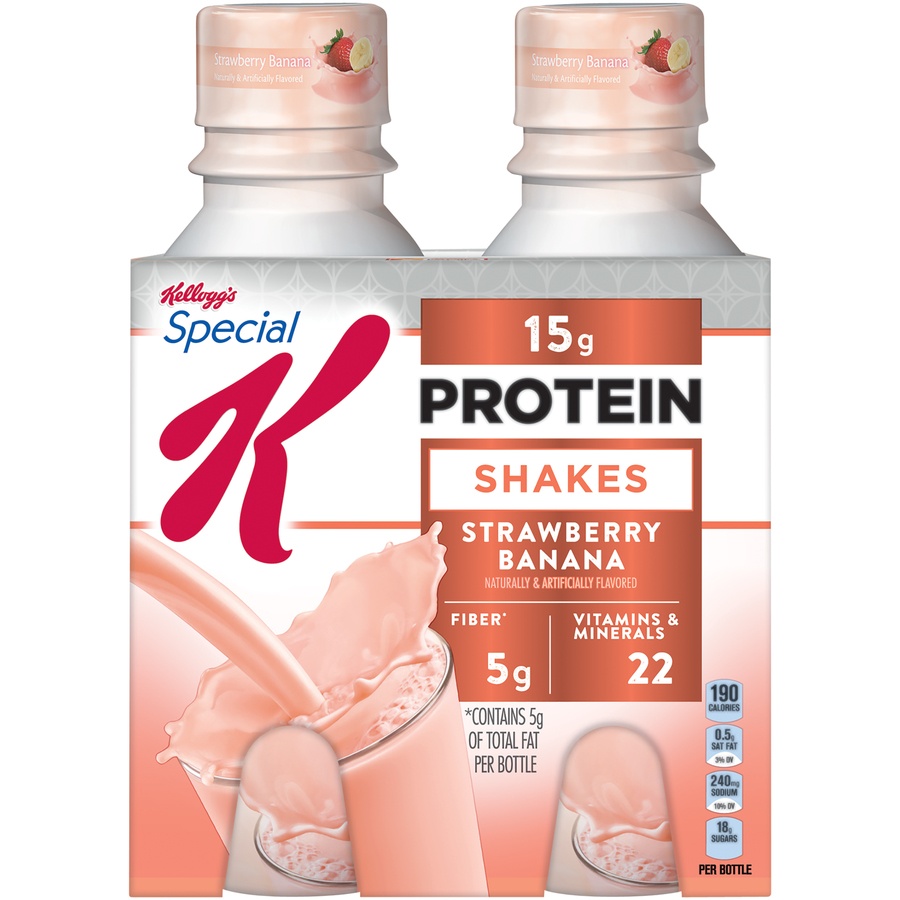 slide 1 of 1, Kelloggs Special K Strawberry Banana Protein Shakes, 4 ct; 10 fl oz