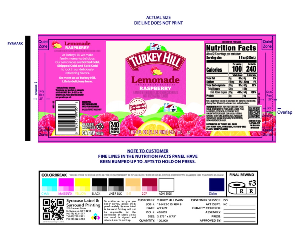 slide 4 of 6, Turkey Hill Raspberry Lemonade - 18.50 fl oz, 18.50 fl oz