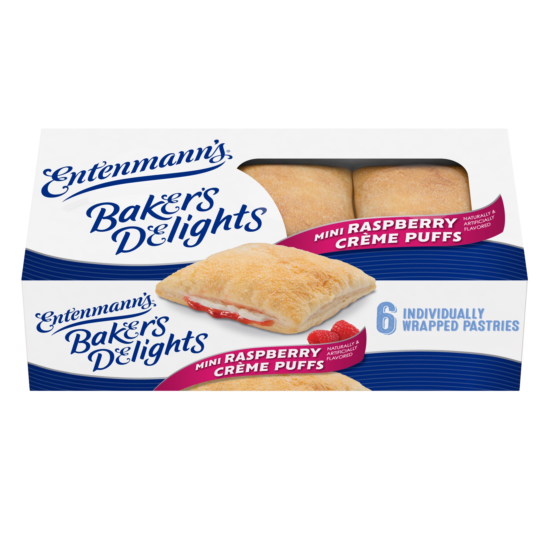 slide 1 of 7, Entenmann's Mini Raspberry Creme Puffs, 10.8 oz