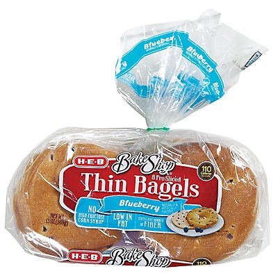 slide 1 of 1, H-E-B Bake Shop Pre-Sliced Blueberry Thin Bagels, 8 ct