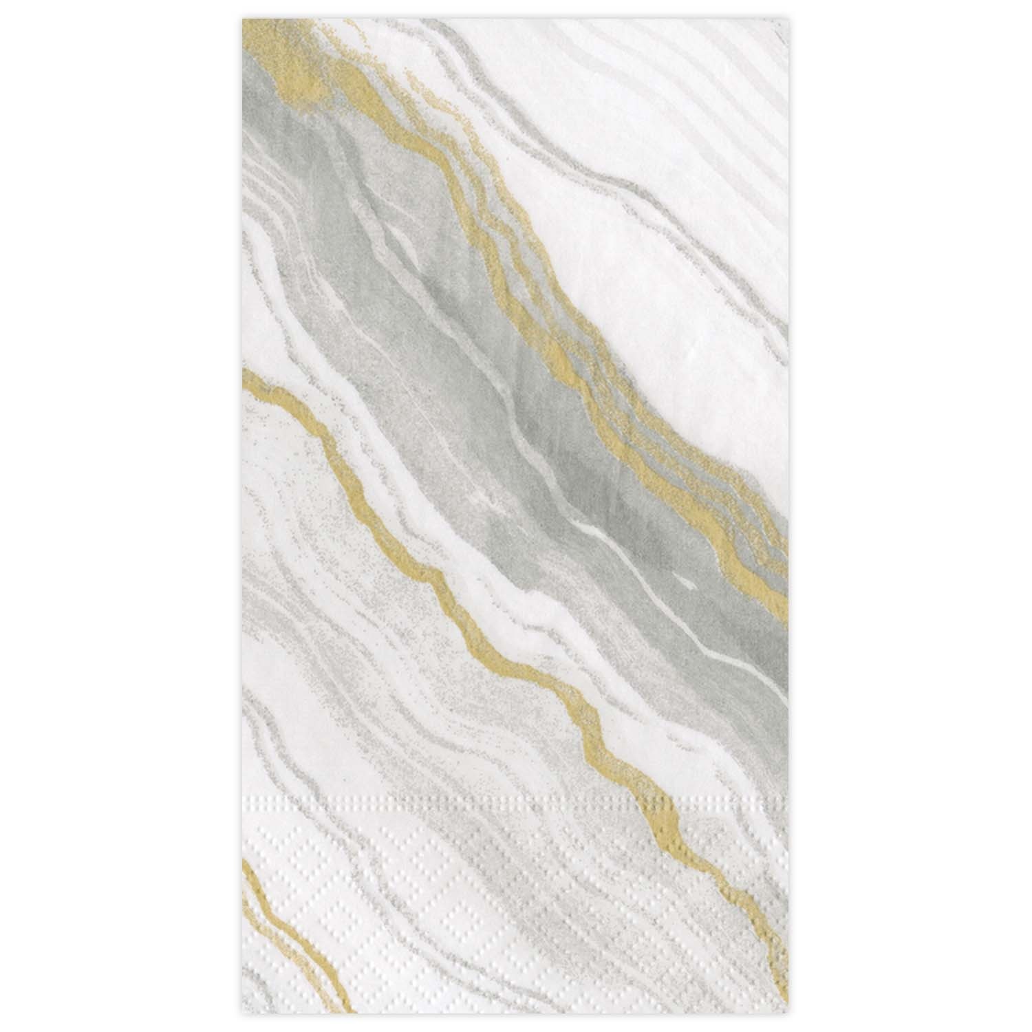 slide 1 of 1, Caspari Marble Grey Guest Napkins, 15 ct