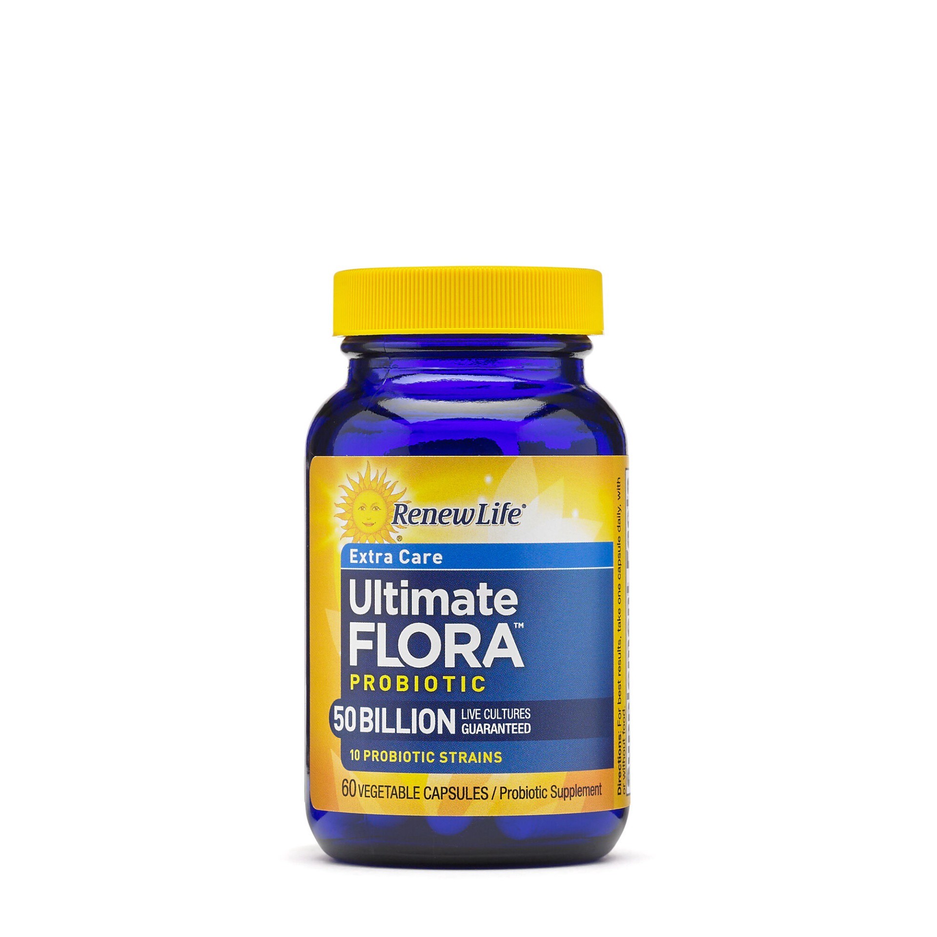 slide 1 of 1, Renew Life Adult Probiotic - Ultimate Flora™ Extra Care Probiotic Supplement - Shelf Stable, Gluten, Dairy & Soy Free - 50 Billion CFU - 60 Vegetarian Capsules, 60 ct