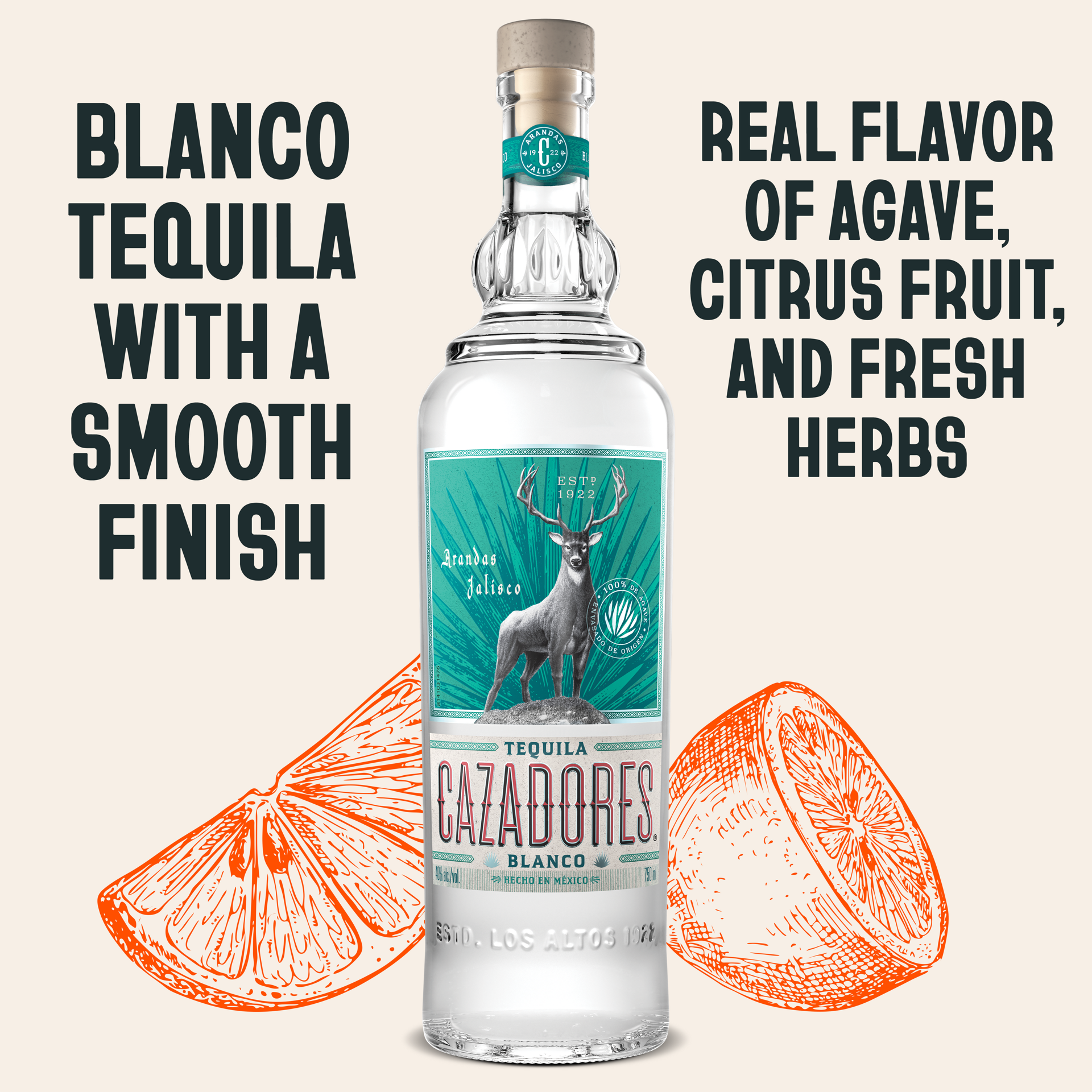 slide 5 of 5, Cazadores Blanco Tequila, 750 ml