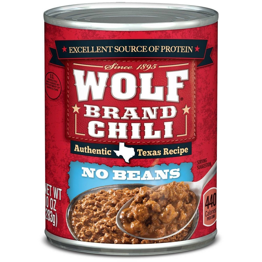 slide 2 of 5, Wolf Brand No Beans Chilli, 10 oz