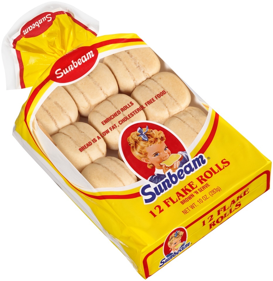 slide 1 of 1, Sunbeam Brown 'N Serve Flake White Rolls, 12 ct; 10 oz