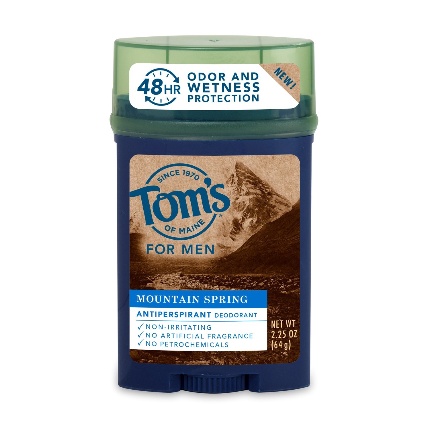 slide 1 of 6, Tom's of Maine Men's Mountain Spring Antiperspirant Deodorant, 2.25 oz