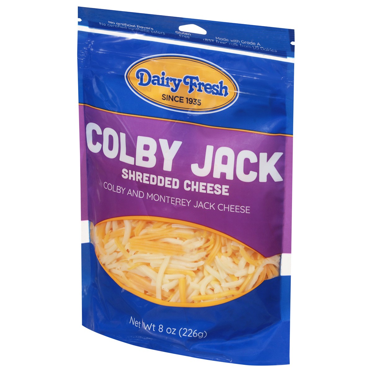 slide 3 of 9, Dairy Fresh Cheese, Natural, Shredded, Mont-Colby, 8 oz
