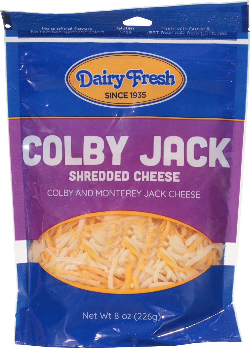slide 6 of 9, Dairy Fresh Cheese, Natural, Shredded, Mont-Colby, 8 oz