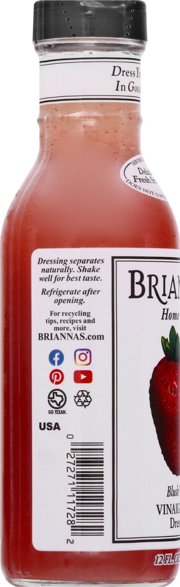 slide 2 of 13, BRIANNAS Vinaigrette Home Style Blush Wine Dressing 12 oz, 12 oz