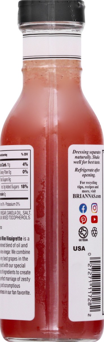 slide 11 of 13, BRIANNAS Vinaigrette Home Style Blush Wine Dressing 12 oz, 12 oz