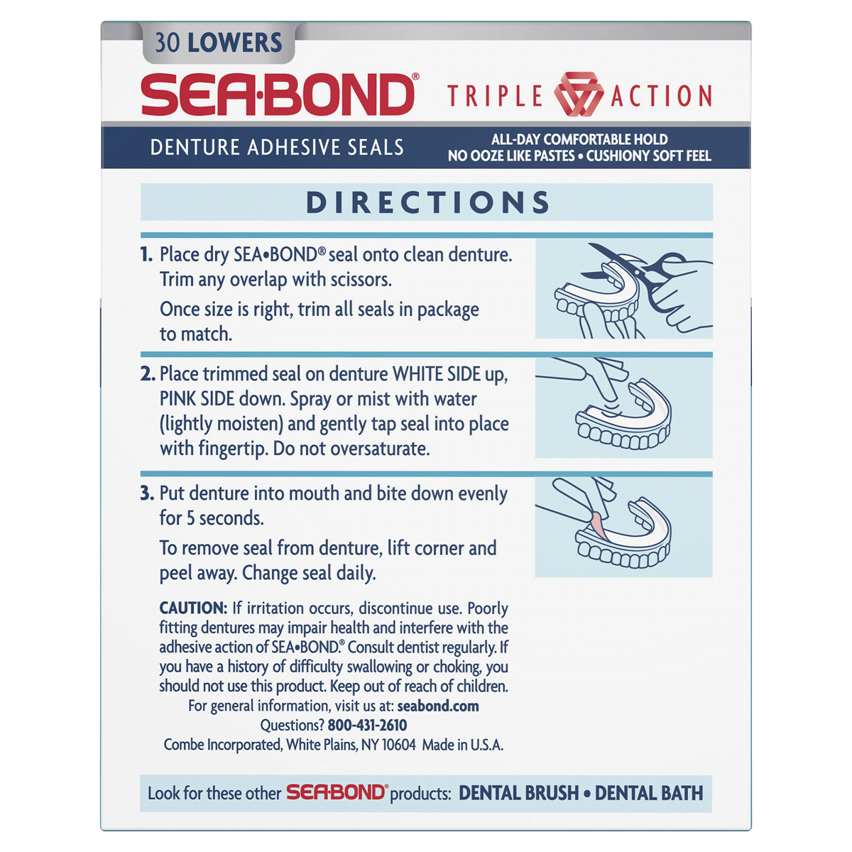 slide 3 of 6, Sea-Bond Denture Adhesive Wafers 30 ea, 30 ct