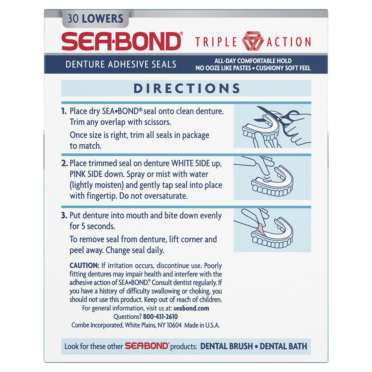 Sea Bond Denture Adhesive Seals, 30 Count 