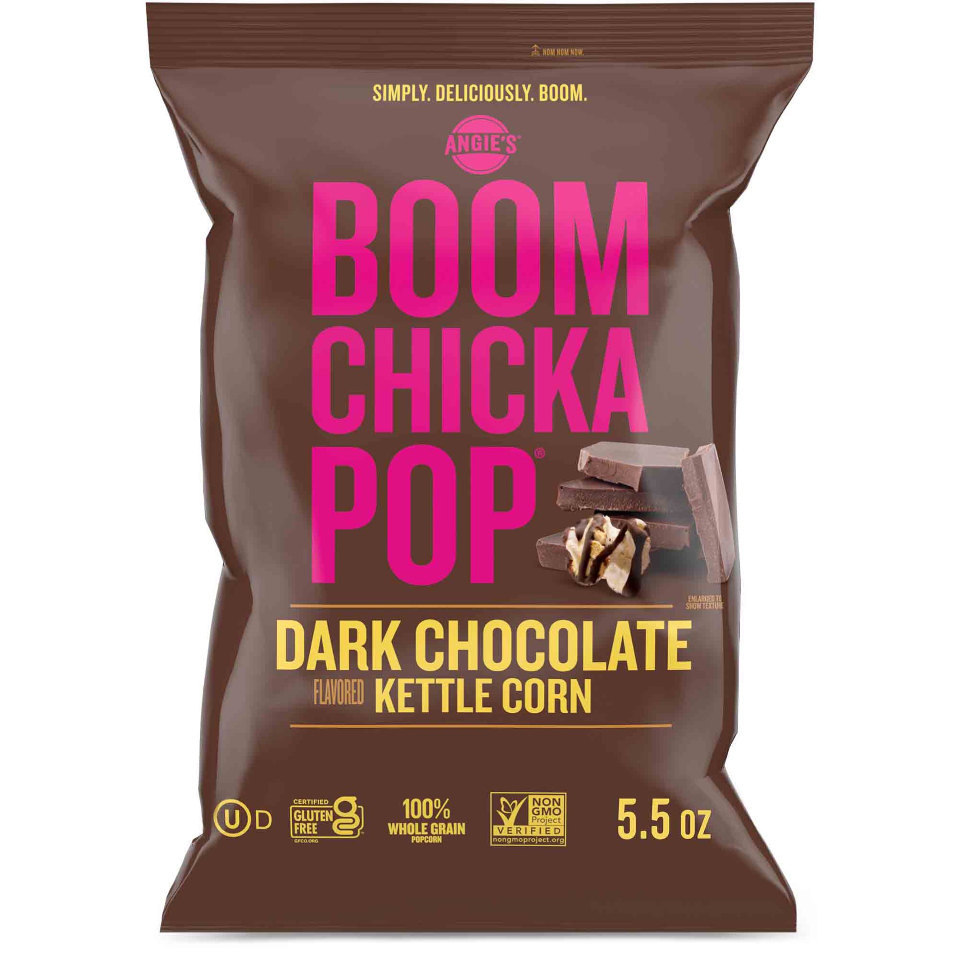 slide 1 of 5, BOOMCHICKAPOP Angie's Popcorn Dark Chocolate, 5.5 oz