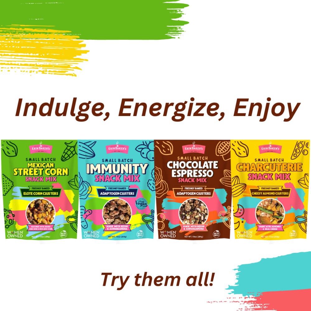 slide 2 of 2, Erin Baker's Small Batch Mexican Street Corn Snack Mix, 10 oz