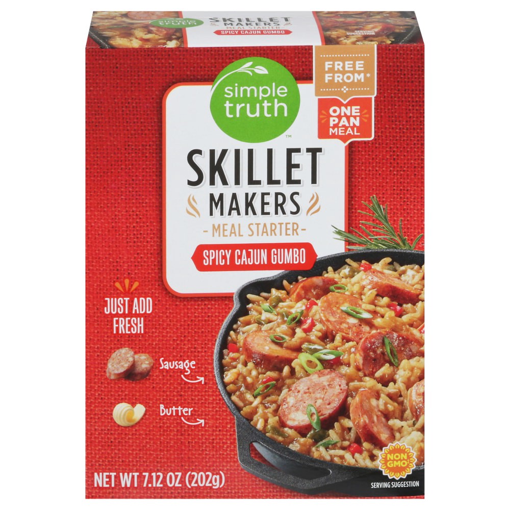 slide 1 of 3, Simple Truth Skillet Makers Spicy Cajun Gumbo Meal Starter, 7.12 oz