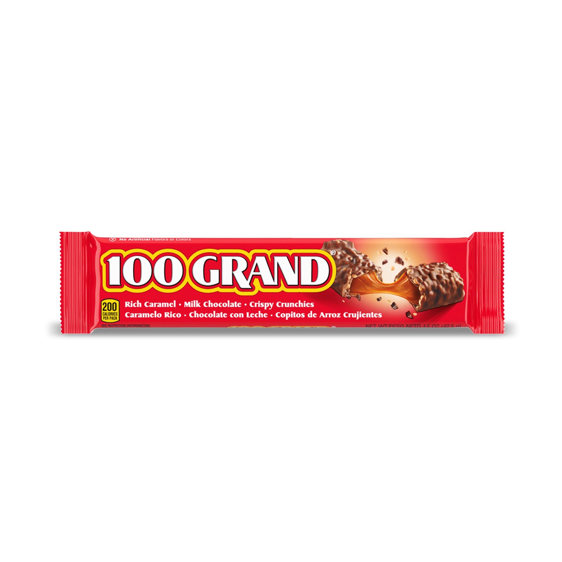 slide 1 of 9, 100 Grand, Crispy Milk Chocolate with Caramel, Full Size Candy Bar, 1.5 oz, 1.5 oz