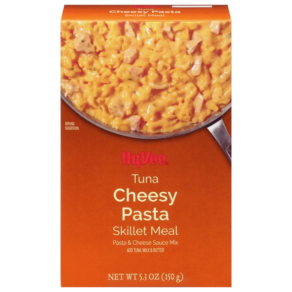 slide 1 of 1, Hy-vee Tuna Cheesy Pasta & Cheese Sauce Mix Skillet Meal, 5.3 oz
