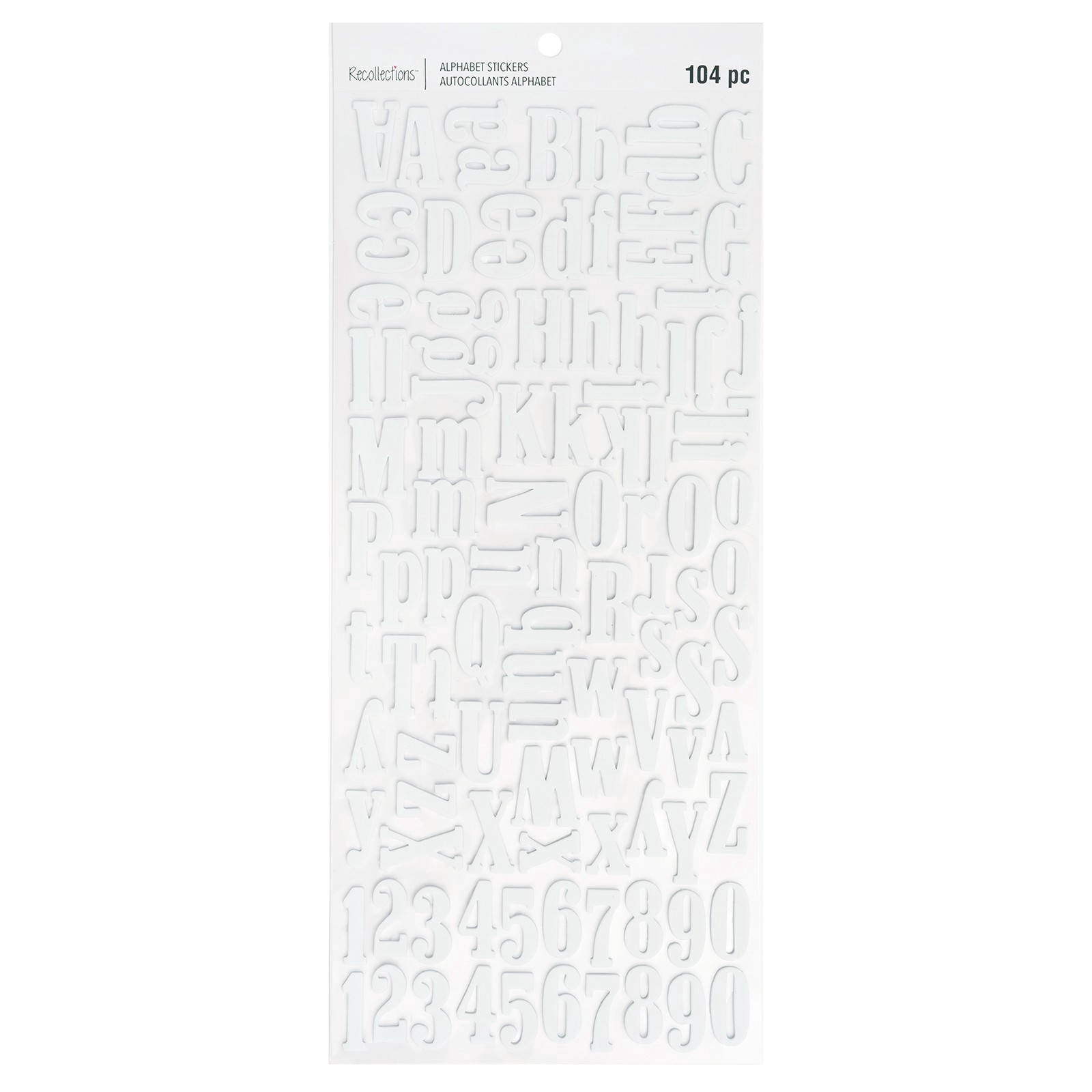 slide 3 of 3, Large White Alphabet Foam Stickers By Recollections, 5.75 in x 13.25 in