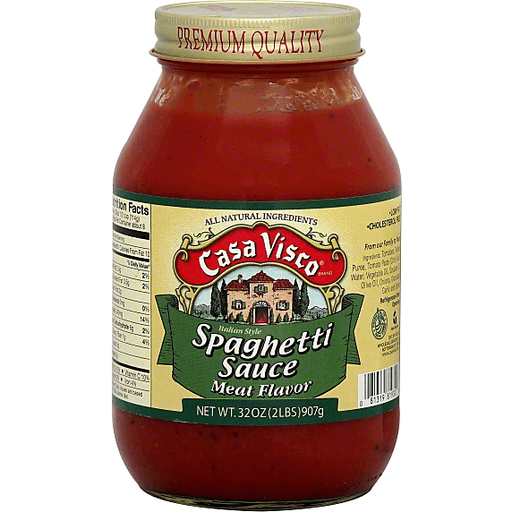 slide 1 of 1, Casa Visco Spaghetti Sauce, Meat Flavor, Italian Style, 32 oz