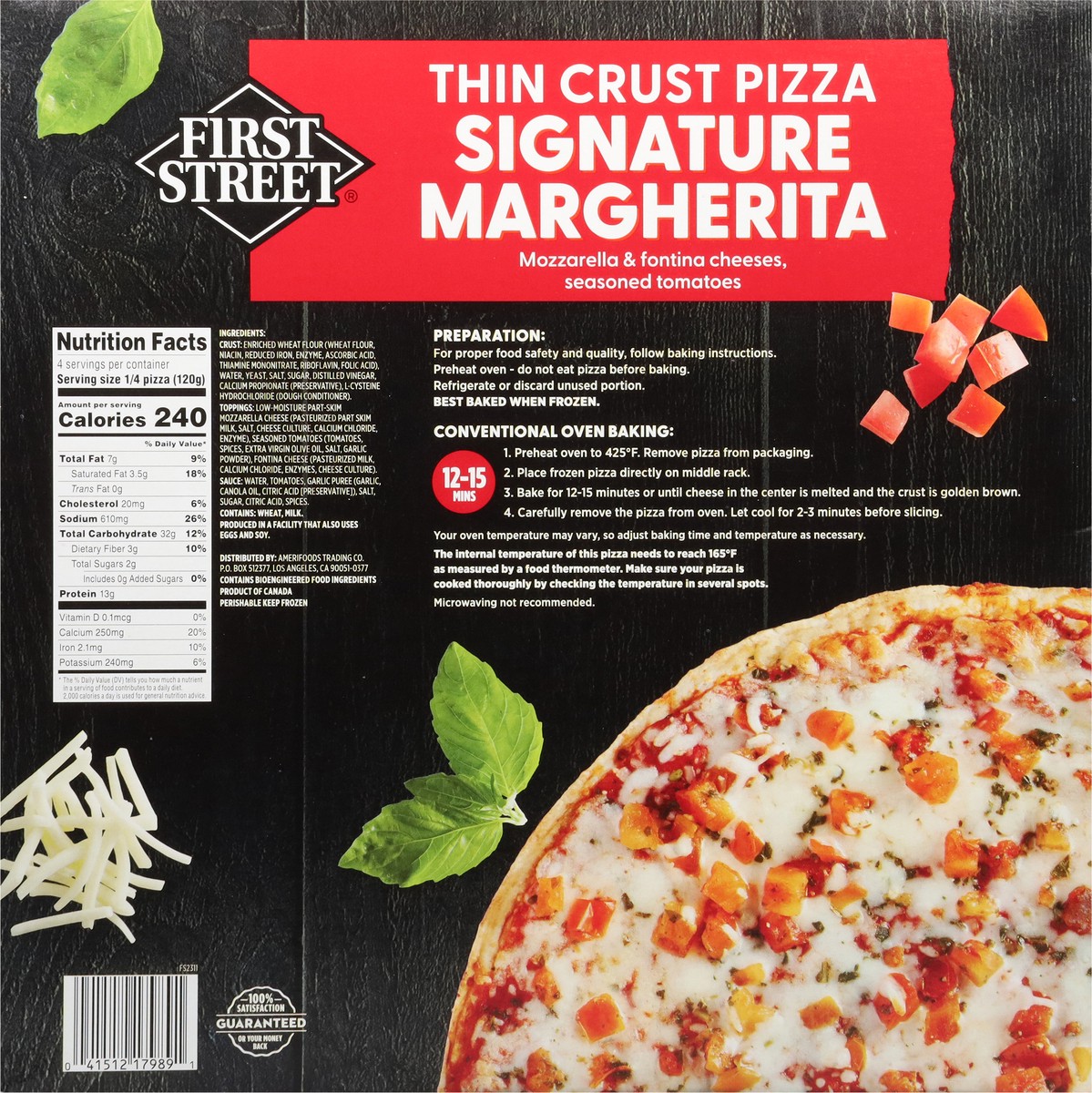 slide 5 of 12, First Street Thin Crust Classic Margherita Pizza, 16.9 oz