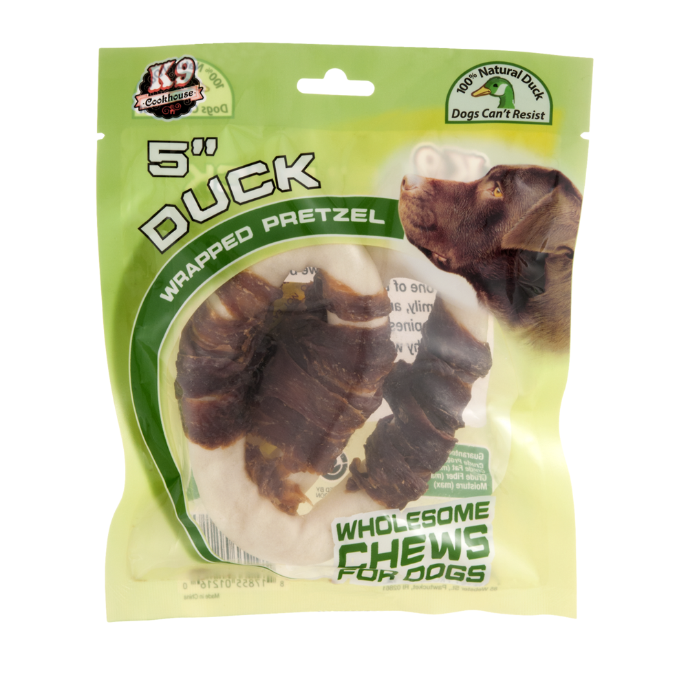 slide 1 of 1, K9 Cookhouse Duck Wrapped Pretzel, 5 ct