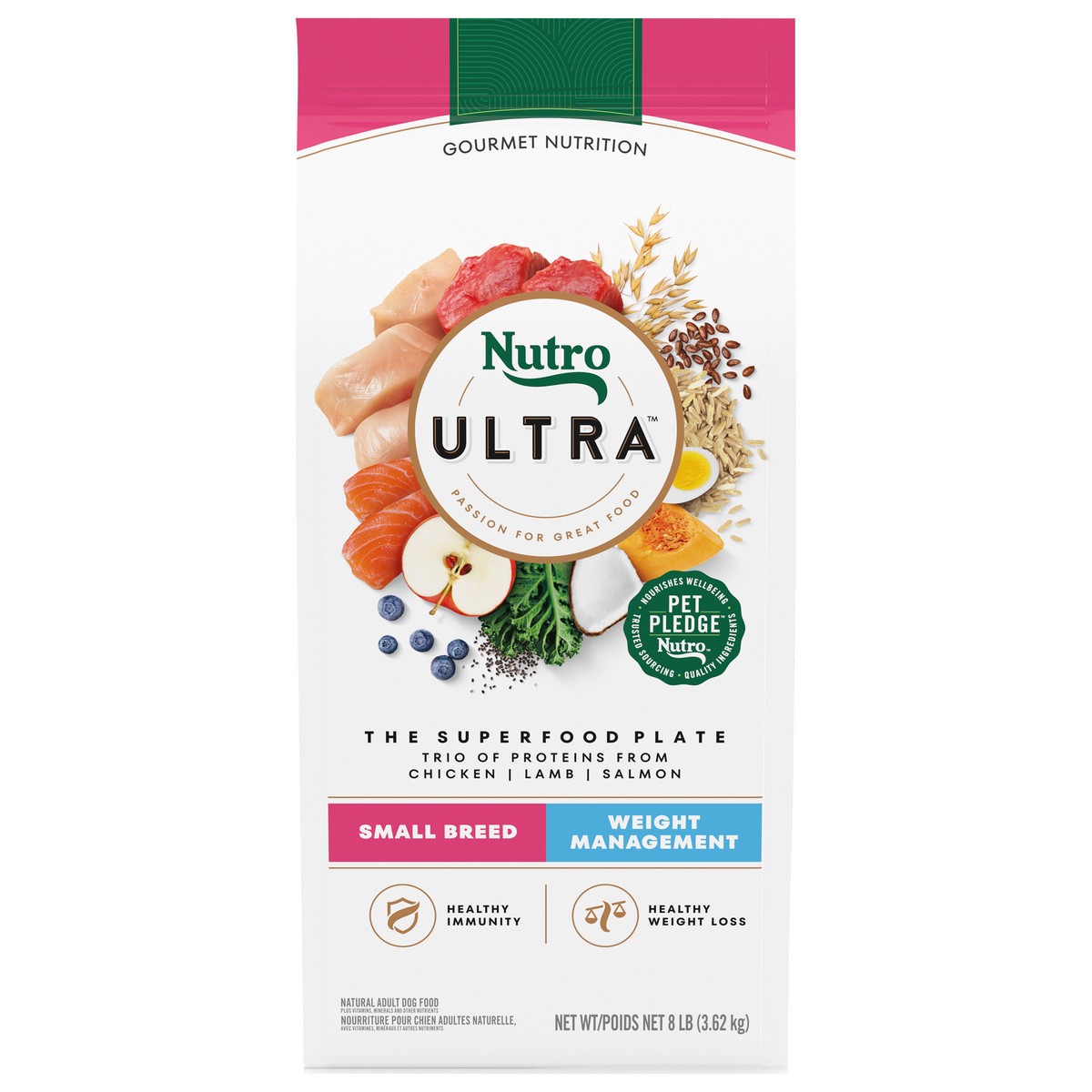 slide 1 of 15, Nutro Ultra Small Breed Weight Management The Superfood Plate Dog Food 8 lb, 8 Lb