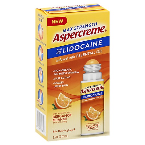 slide 1 of 1, Aspercreme W Lidocaine No Mess Orange Essential Oils, 2.5 oz