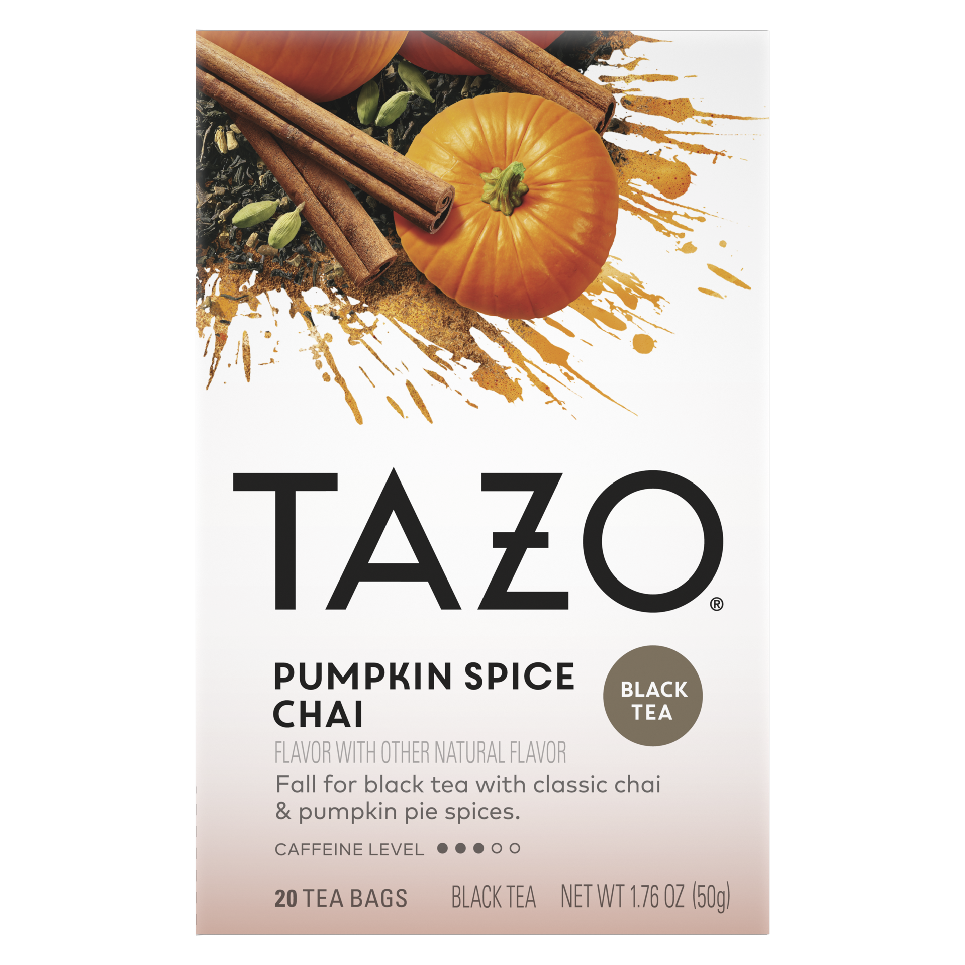 slide 3 of 3, TAZO Chai Pumpkin Spice Tea Bags Black Tea, 20 ct, 20 ct