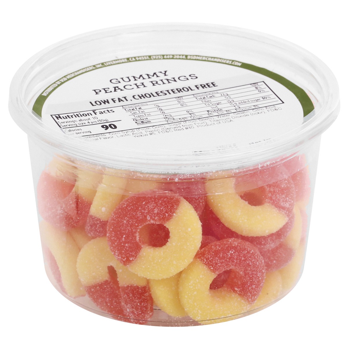 slide 2 of 10, DSD Merchandisers Gummy Peach Rings, 11 oz