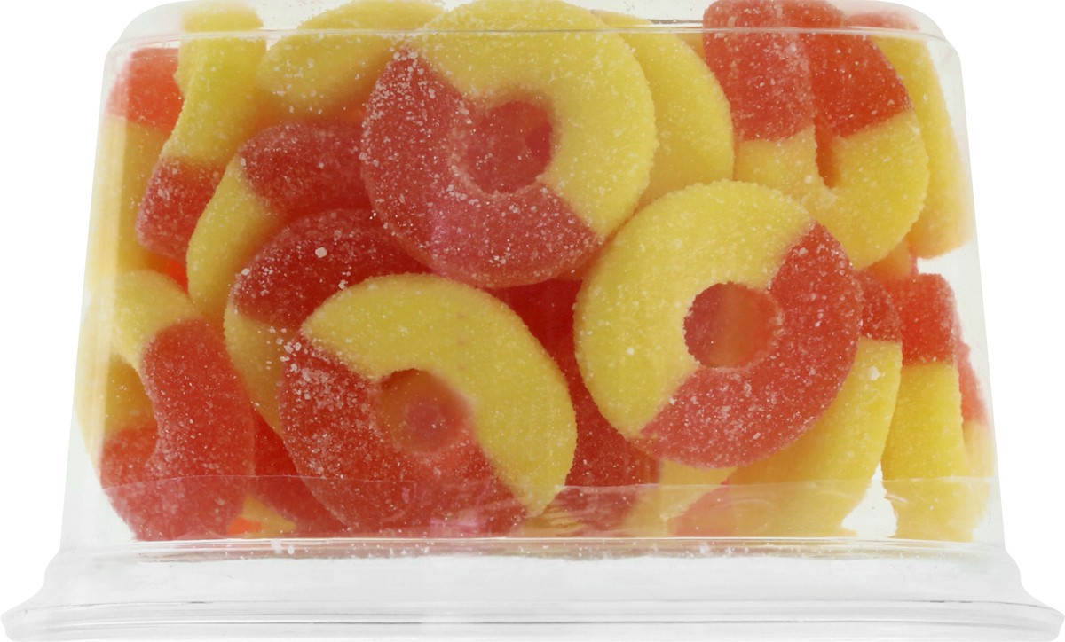 slide 6 of 10, DSD Merchandisers Gummy Peach Rings, 11 oz