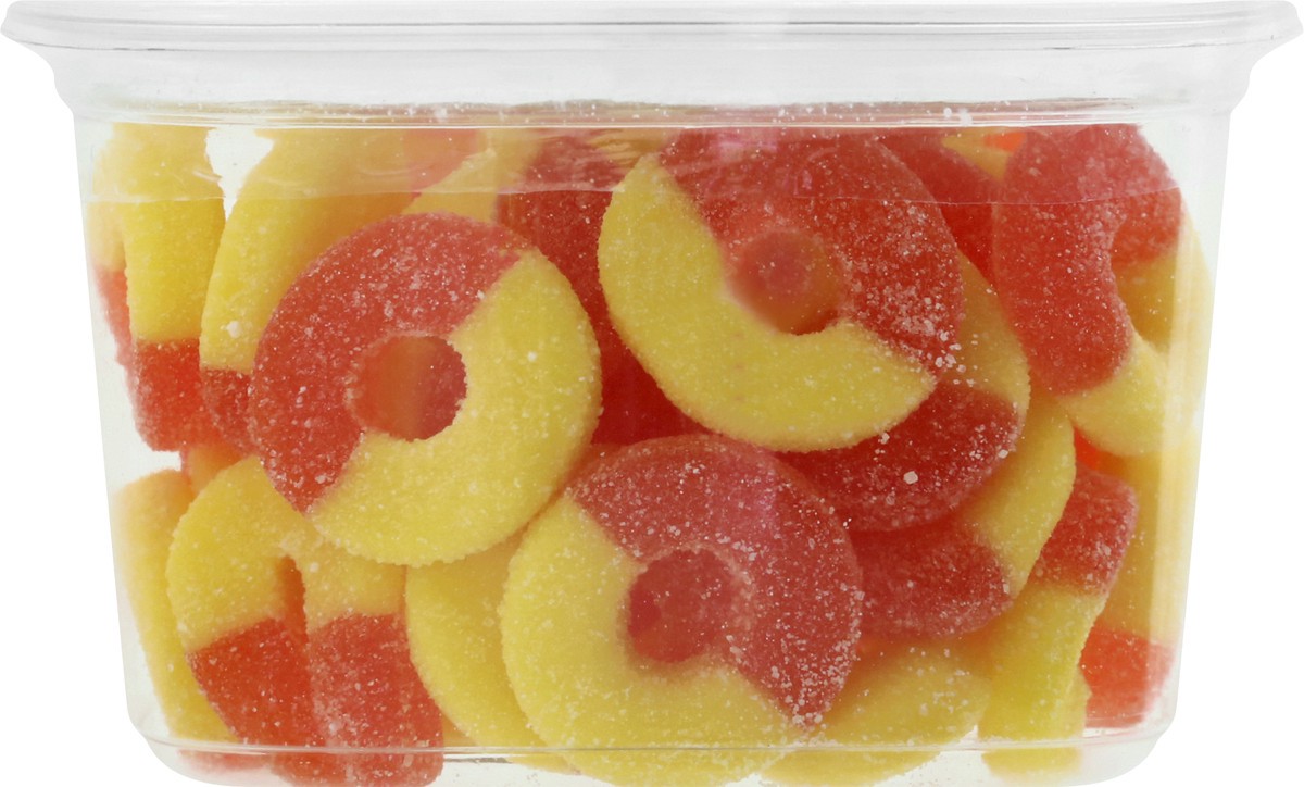 slide 8 of 10, DSD Merchandisers Gummy Peach Rings, 11 oz