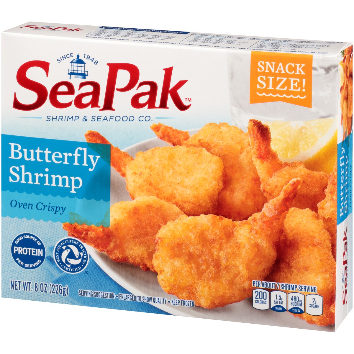 slide 11 of 13, SeaPak Shrimp & Seafood Co. Oven Crispy Butterfly Shrimp 8 oz. Box, 8 oz