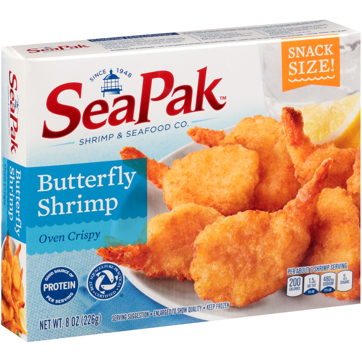 slide 6 of 13, SeaPak Shrimp & Seafood Co. Oven Crispy Butterfly Shrimp 8 oz. Box, 8 oz