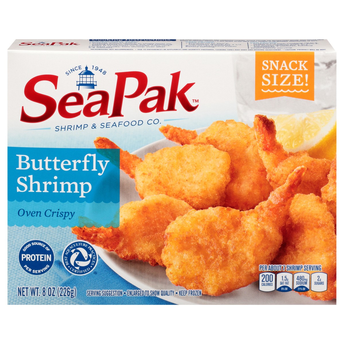 slide 9 of 13, SeaPak Shrimp & Seafood Co. Oven Crispy Butterfly Shrimp 8 oz. Box, 8 oz