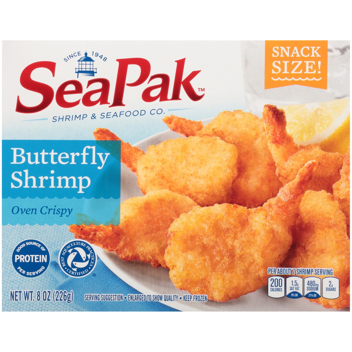 slide 10 of 13, SeaPak Shrimp & Seafood Co. Oven Crispy Butterfly Shrimp 8 oz. Box, 8 oz