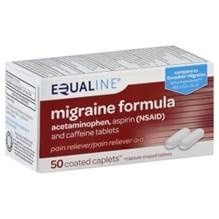 slide 1 of 1, Equaline Migraine Formula Nsaid & Caffeine Tablets, 50 ct