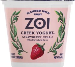Zoi Blended Greek Strawberry Cream Yogurt 6 oz