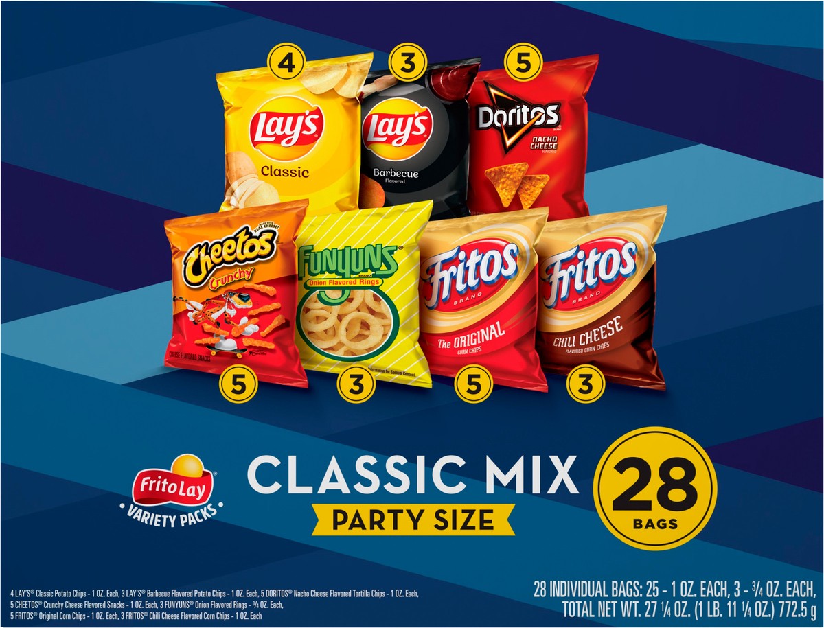 slide 5 of 11, Frito-Lay Snacks Classic Mix Variety 27 1/4 Oz 28 Count, 28 ct