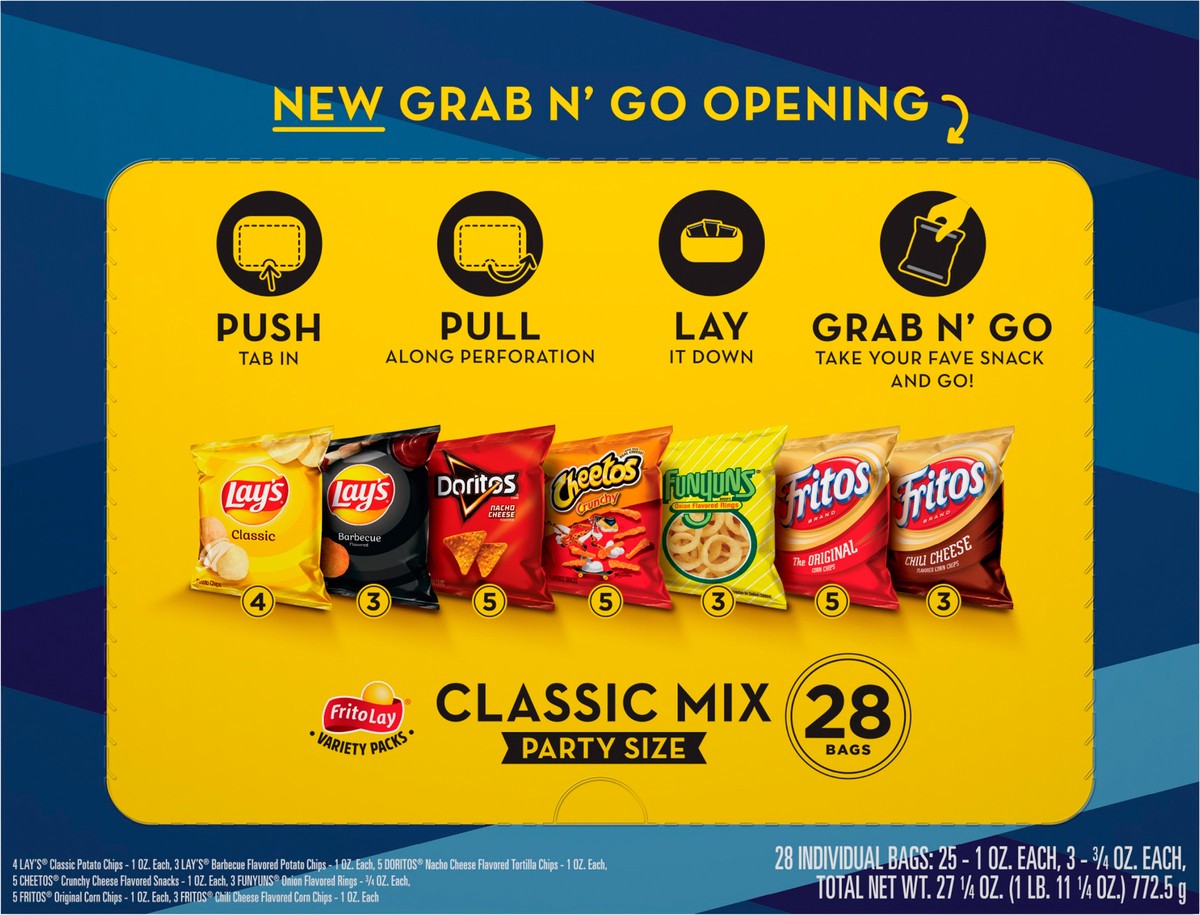 slide 4 of 11, Frito-Lay Snacks Classic Mix Variety 27 1/4 Oz 28 Count, 28 ct