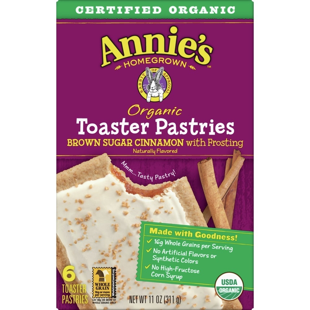 slide 1 of 1, Annie's Homegrown Organic Brown Sugar Cinnamon Toaster Pastries, 6 ct; 11 oz