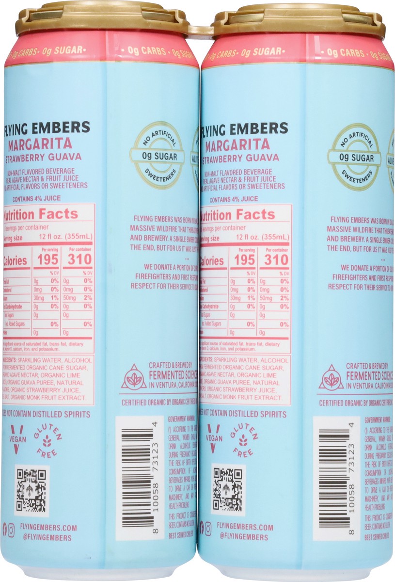 slide 13 of 13, Flying Embers Strawberry Guava Margarita 2 - 19.2 fl oz Cans, 2 ct
