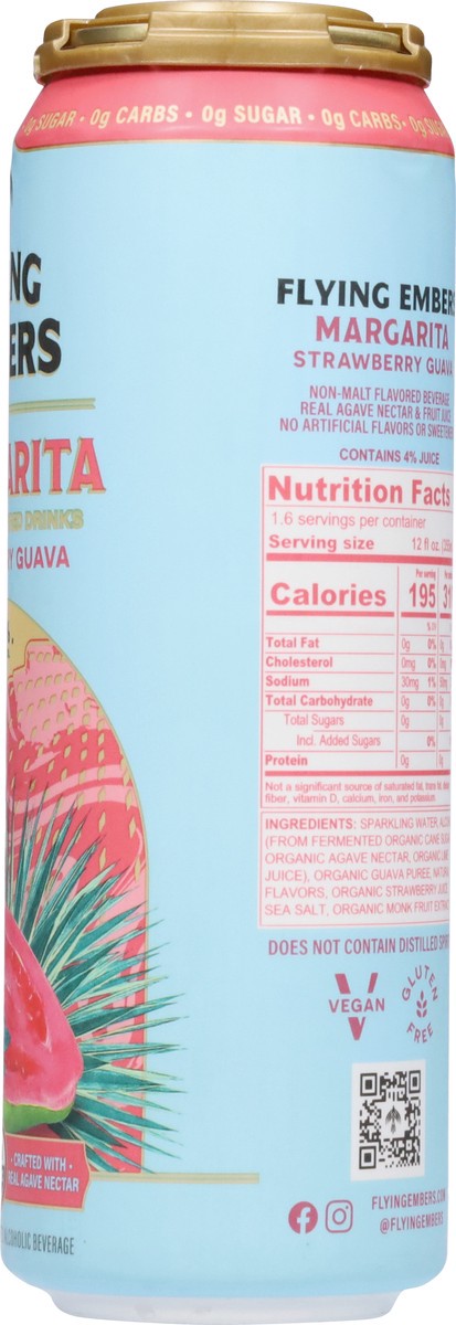 slide 11 of 13, Flying Embers Strawberry Guava Margarita 2 - 19.2 fl oz Cans, 2 ct