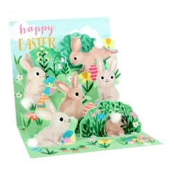 Up With Paper Easter Pop-Up Greeting Card With Envelope, 5-1/4'' X 5-1/4'', Bunnies Everywhere