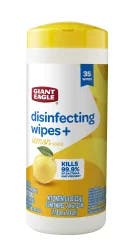 Giant Eagle Disinfecting Wipes, Lemon, 35 Wipes