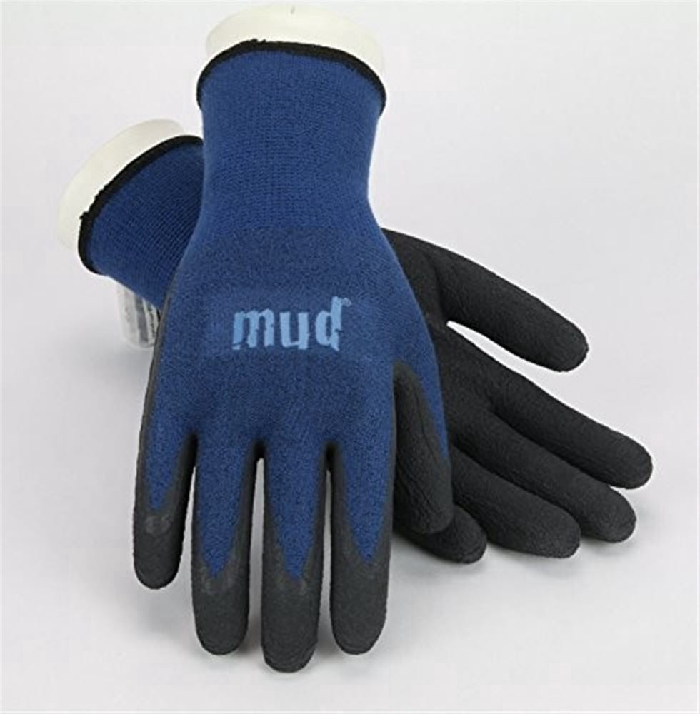 slide 1 of 1, Mud Safety Works Mud?? (#Sm7196B/Ml)Bamboo Grip Garden Gloves, Size Medium, Blue, 1 ct