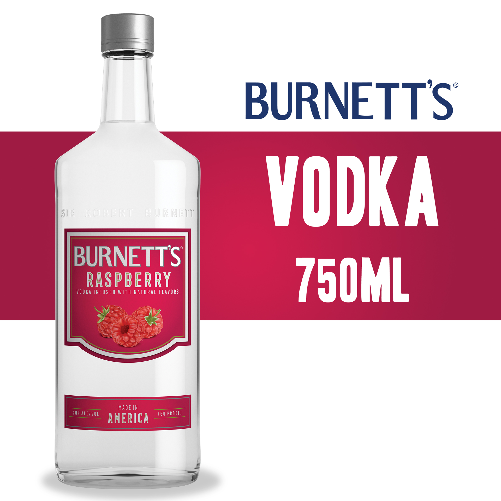 slide 2 of 3, Burnett's Raspberry Vodka, 750 ml