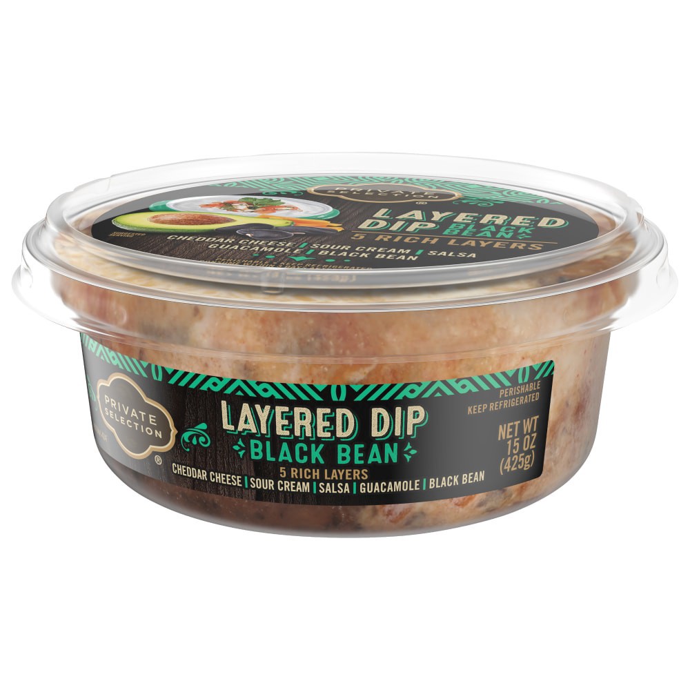 slide 2 of 5, Private Selection Black Bean Layered Dip, 15 oz